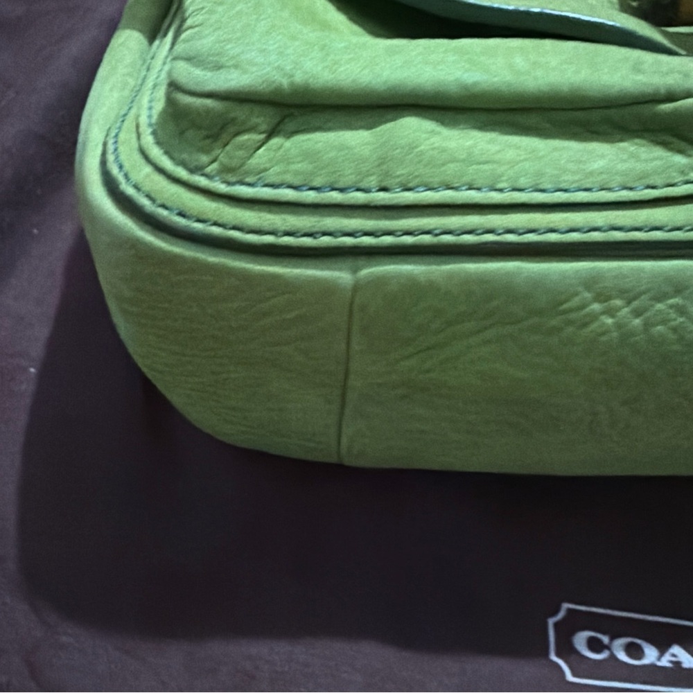 COACH Vintage Chelsea Fern Green Suede Shoulder Bag Y2K 2005 - Picture 6 of 15